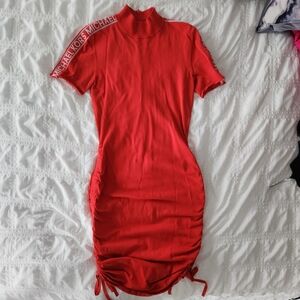 Michael Kors Red Ruched Dress
